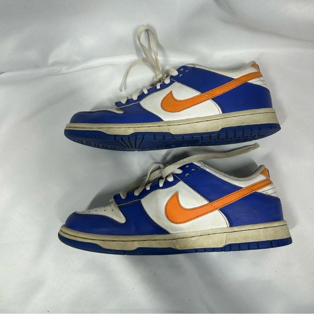 Nike | Dunk Low Knicks Sneakers Blue White Orange Shoes Boys Size 6.5Y